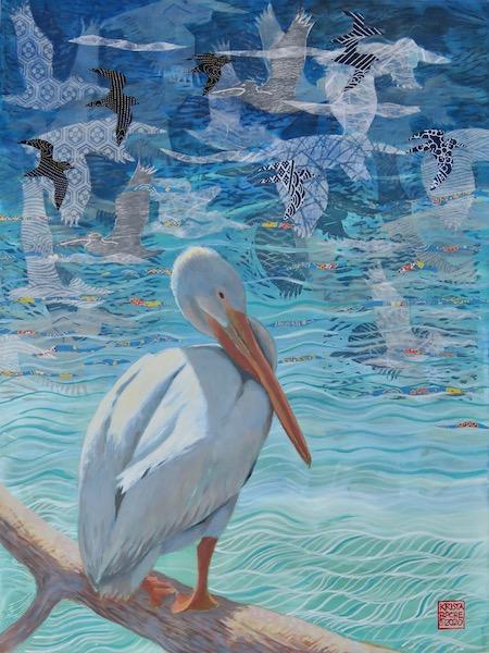 Pelican Daydreams | 16" x 12" | acrylic/collage | $695.00 SOLD