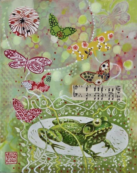 Summer Frog Pond 3 | 8" x 10" | acrylic |$ 425.00 