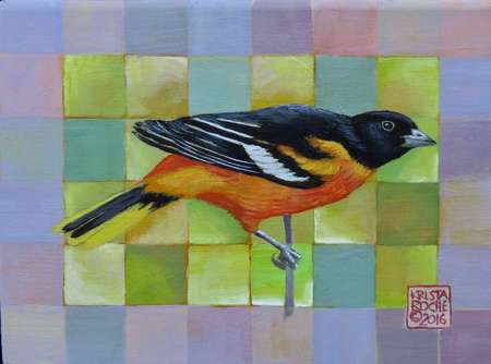 Oriole in Spring Light 2 |Acrylic | 6" x 8"  | $225.00