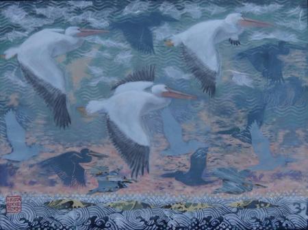 Pelican Patterns | Acrylic and Collage | 12" x 16" | $625.00