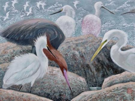 A Gathering Surfside | acrylic | 18' x 24" | $1,100.00 