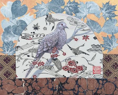 Pattern Play (Inca Dove) | 8" x 10' | acrylic/collage | $450
