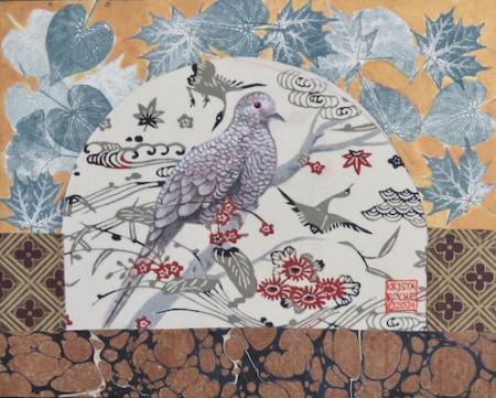 Pattern Play (Inca Dove) | 8"x10" | acrylic/collage | $450.00